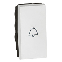 Кнопка с символом ''звонок'' - 1 модуль - Arteor - White