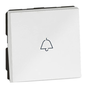 Кнопка с символом ''звонок'' - 2 модуля - Arteor - White