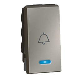 Кнопка с индикатором и с символом ''звонок'' - 1 модуль - Arteor - Magnesium