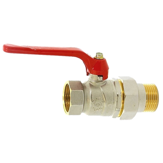 Кран шаровой с внутренней и наружной резьбой и ручкой 1'' - F.I.V. - никелированный