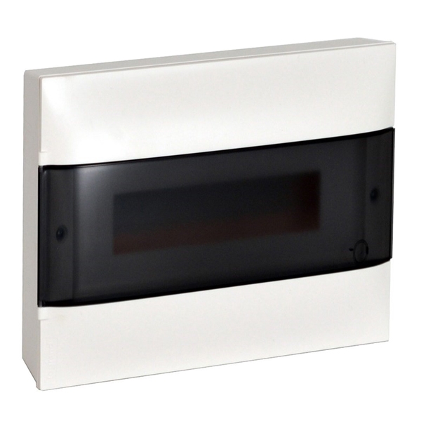 Щиток накладной - Practibox S - 12 модулей - дымчатая дверь