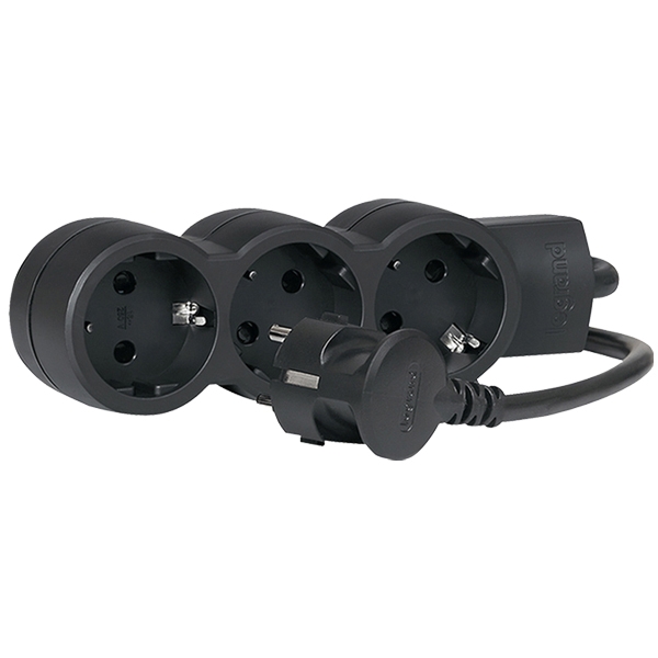 Многорозеточный блок ''Стандарт'' 3 x 2К+3 - с кабелем длиной 1,5 м - черный
