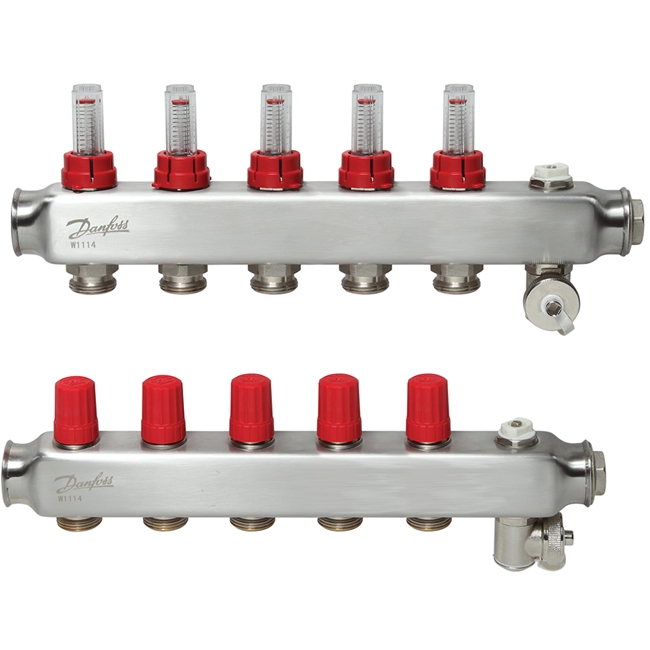 Коллектор из нержавеющей SSM-F стали с расходомерами - Manifold 5+5