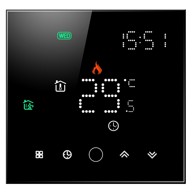 Терморегулятор для теплого пола 16A/3A - черный