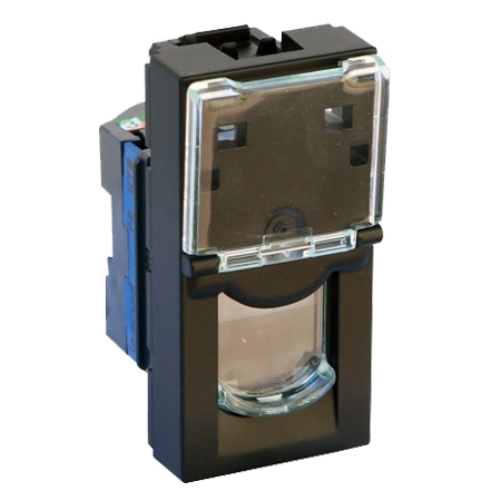 Розетка RJ 45 6 UTP - 1 модуль - Mosaic - матовый черный