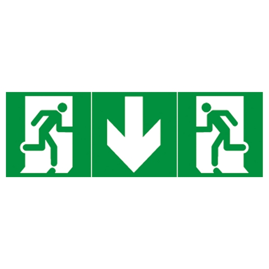 Информационная табличка - 100х200 мм - ''выход + стрелка вниз''