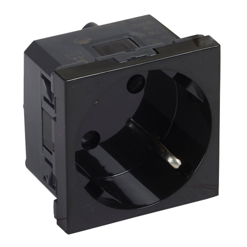 Розетка 2К+3 - 2 модуля - Mosaic - матовый черный