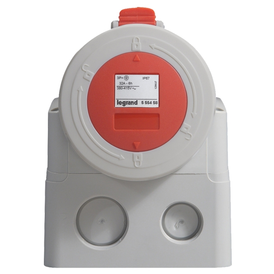 Розетка накладная 3К+З 32A 380/415В IP66/67 - P17 Tempra Pro