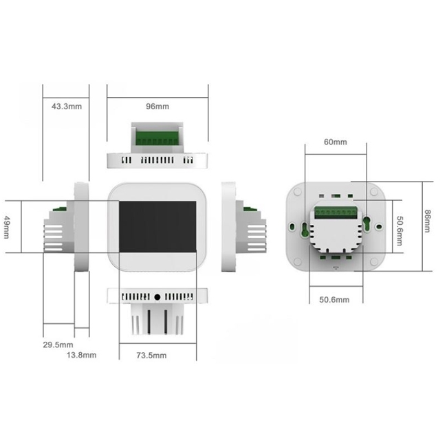 Термостат для фанкойлов с WiFi - черный