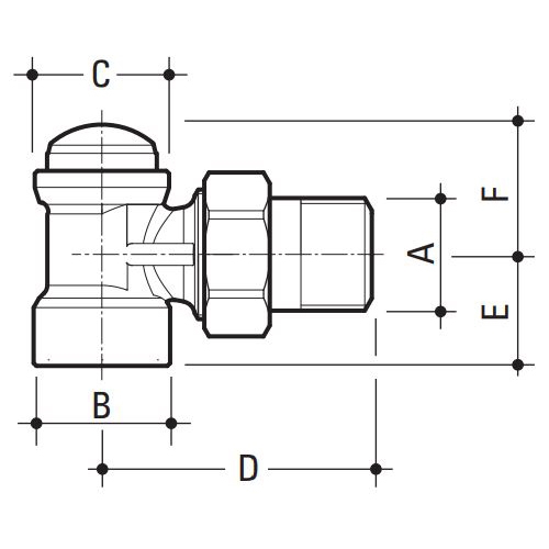 Угловой регулирующий вентиль 1/2''x1/2'' O-R с внутренней резьбой - F.I.V.