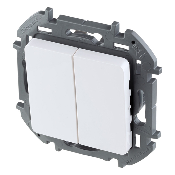 Выключатель двухклавишный - Inspiria - белый