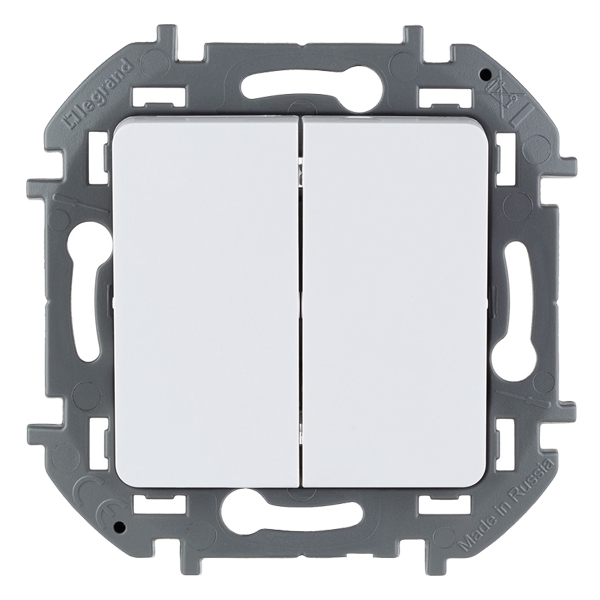 Выключатель двухклавишный - Inspiria - белый