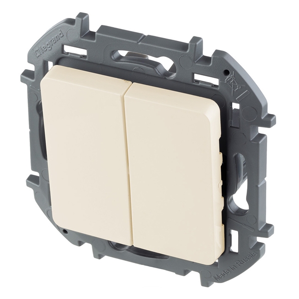 Выключатель двухклавишный - Inspiria - слоновая кость