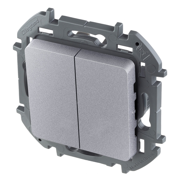 Выключатель двухклавишный - Inspiria - алюминий