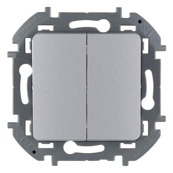 Выключатель двухклавишный - Inspiria - алюминий