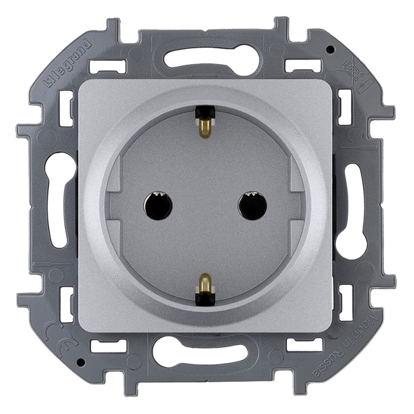 Розетка 2К+З - Inspiria - алюминий