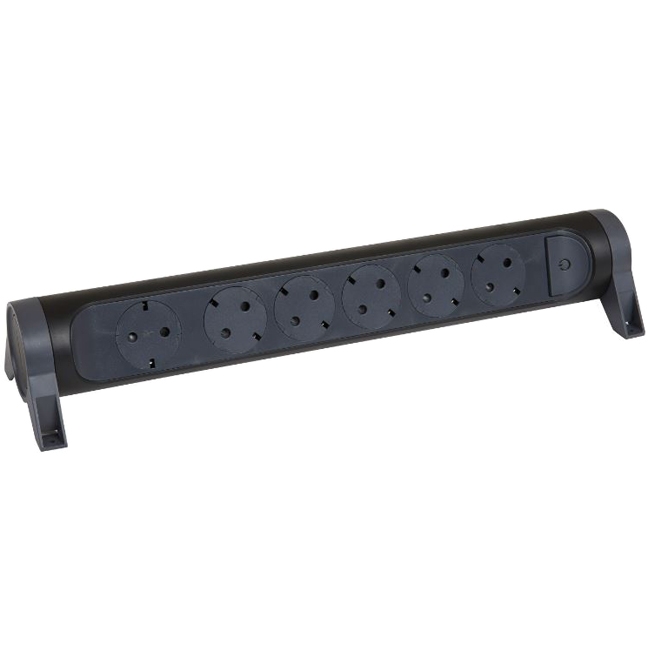 Многорозеточный блок ''Комфорт'' 6 x 2К+З - без кабеля - черный