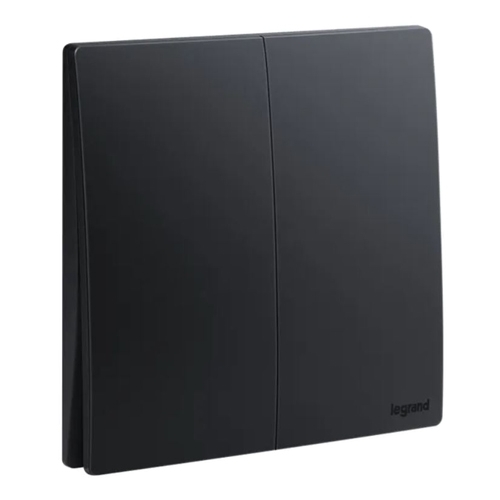 Переключатель двухклавишный - Mallia - Matt Black