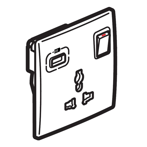 Мультистандартная розетка с USB-A - Mallia - Matt Black