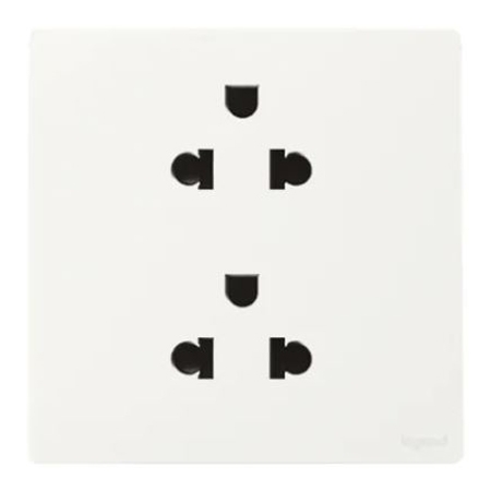 Розетка 2x2P+E Euro-US стандарт - Mallia - Matt White
