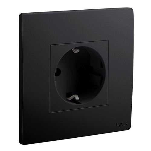 Розетка 2P+E - Mallia - Matt Black