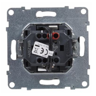 Выключатель одноклавишный с подсветкой/индикацией - Suno - алюминий