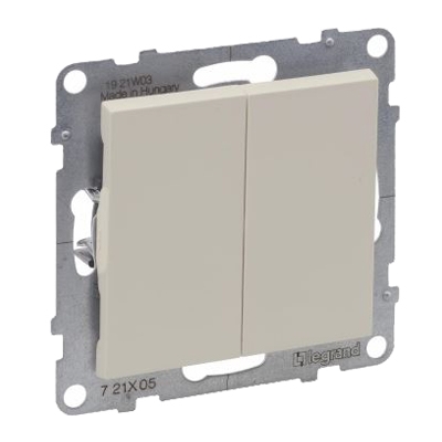 Выключатель двухклавишный - Suno - слоновая кость