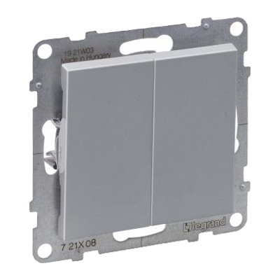 Переключатель двухклавишный - Suno - алюминий