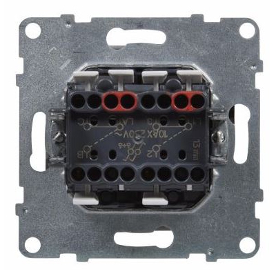 Переключатель двухклавишный - Suno - алюминий