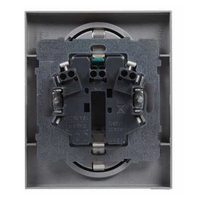 Розетка 2x2К+З со шторками - Suno - алюминий