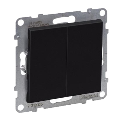 Выключатель двухклавишный - Suno - антрацит