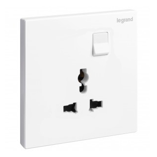 Мультистандартная розетка 2P+E - Mallia - Matt White