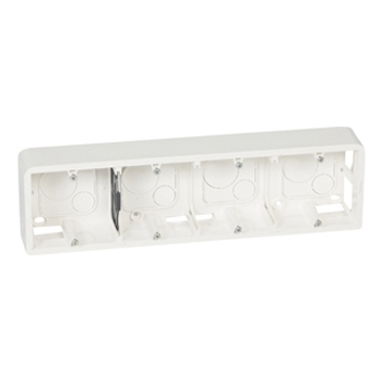 Накладная монтажная коробка - 4x2 модуля - Mosaic - белый