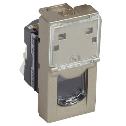 Розетка RJ45 6e UTP - 1 модуль - Arteor - Champagne