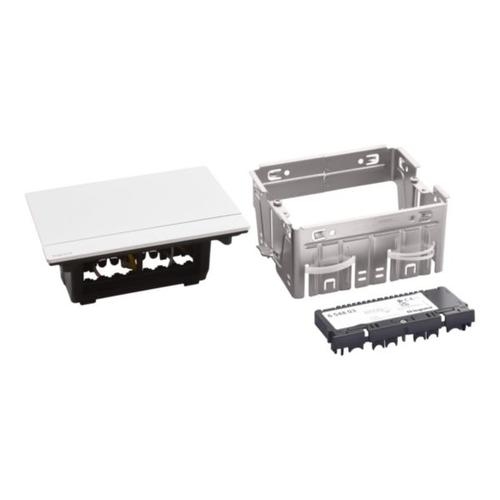 Выдвижной розеточный блок - 4 модуля - алюминий