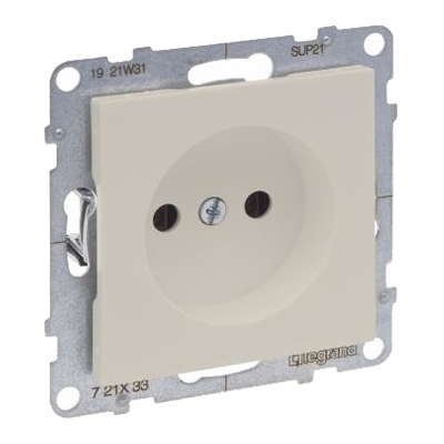 Розетка 2К со шторками - Suno - слоновая кость