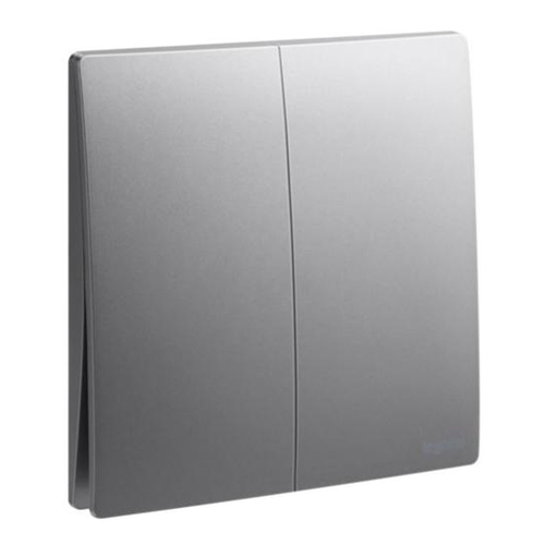 Переключатель двухклавишный - Mallia - Dark Silver