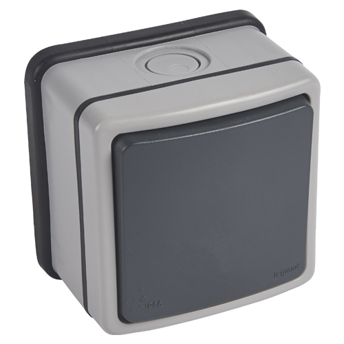 Переключатель одноклавишный - Plexo IP66 - серый