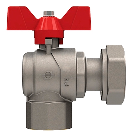 Шаровой угловой кран с внутренней резьбой 3/4''x1'', красный - F.I.V.