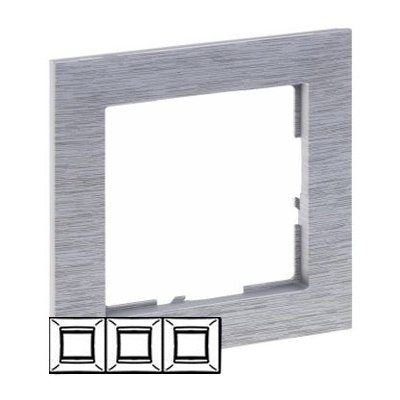 Рамка 3 поста - Suno - brushed aluminium