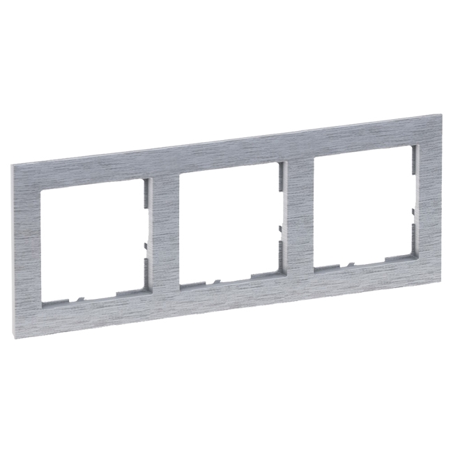 Рамка 3 поста - Suno - brushed aluminium
