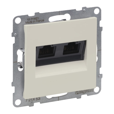 Розетка 2xRJ45 5e UTP - Suno - слоновая кость