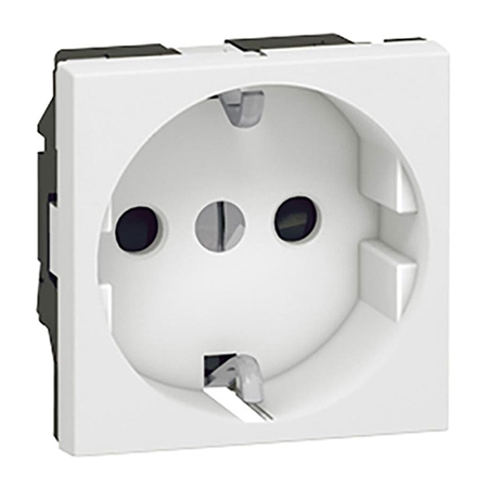 Розетка 2К+3 - 2 модуля - Mosaic - с защитными шторками - белый