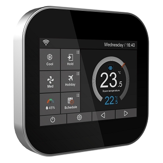 Термостат для фанкойлов с WiFi - черный/серебристый