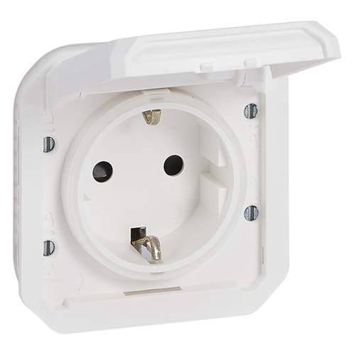 Розетка 2К+З с винтовыми зажимами - Plexo IP55 - белый