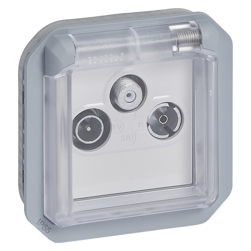 Розетка TV-SAT - Plexo IP55 - серый