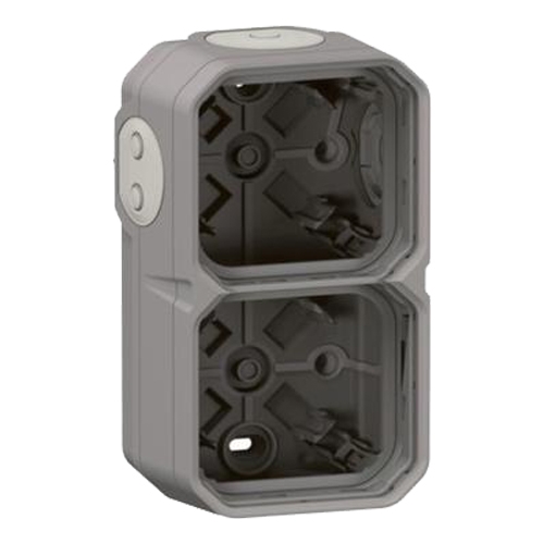 Коробка 2 поста, вертикальная - Plexo IP55 - серый