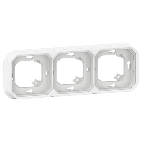 Рамка 3 поста, горизонтальная - Plexo IP55 - белый