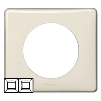 Рамка 2 поста - Celiane - слоновая кость глянец