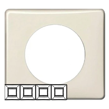 Рамка 4 поста - Celiane - слоновая кость глянец